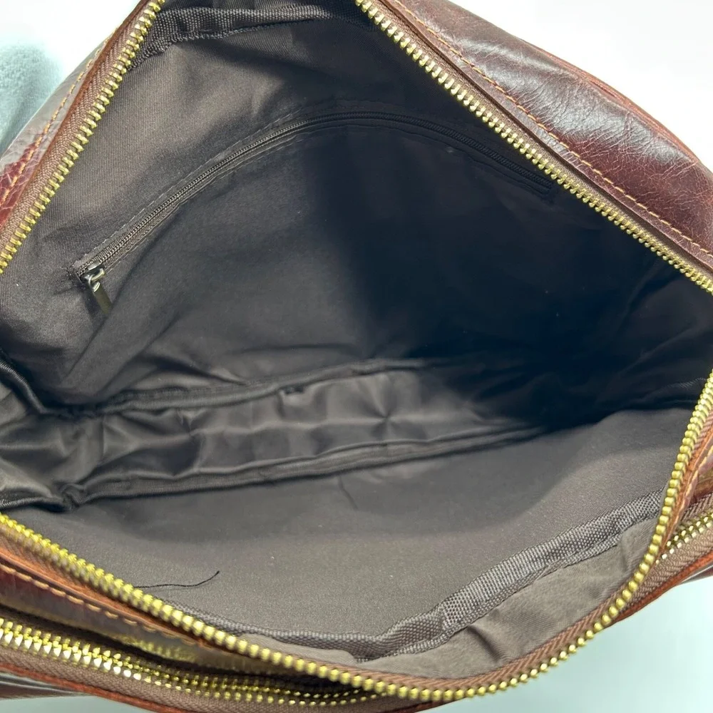 Leather Messenger Bag Brown Business Laptop Shoulder Briefcase Handbag‎